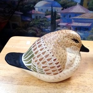 🚜🤹🐦WOODEN DUCK DECOY🐿🌴DECOR HANDMADE &PAINTED.🇺🇸